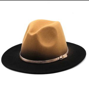 Two-tone Wide Brim Fedora - New!